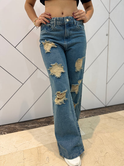 Wide leg claro Europeo - Tela Rigida