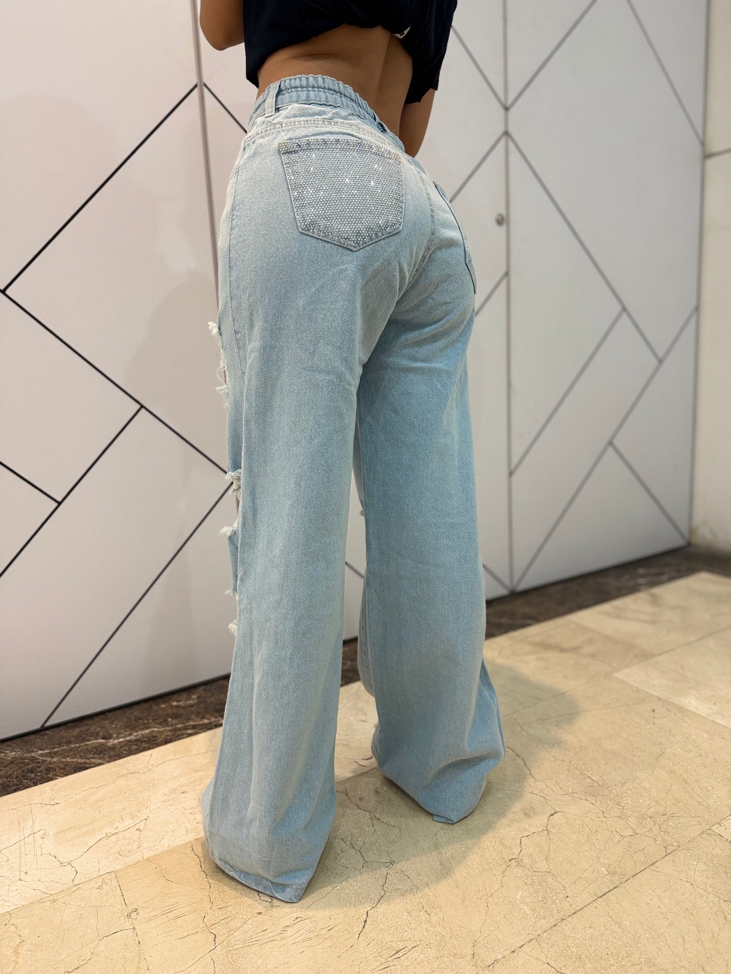 Wide leg claro Europeo - Tela Rigida