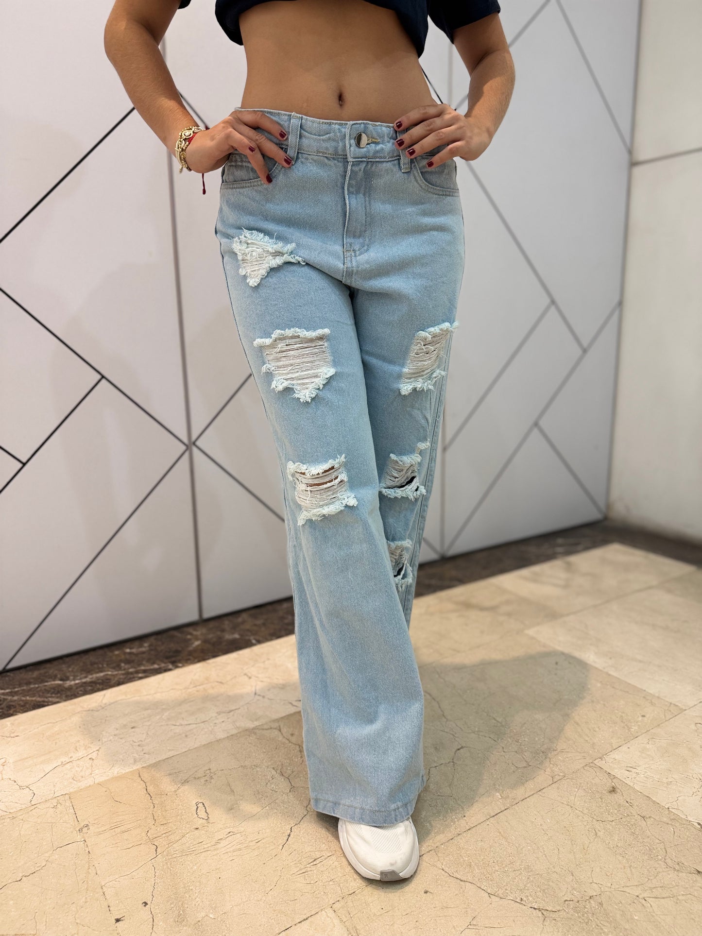 Wide leg claro Europeo - Tela Rigida
