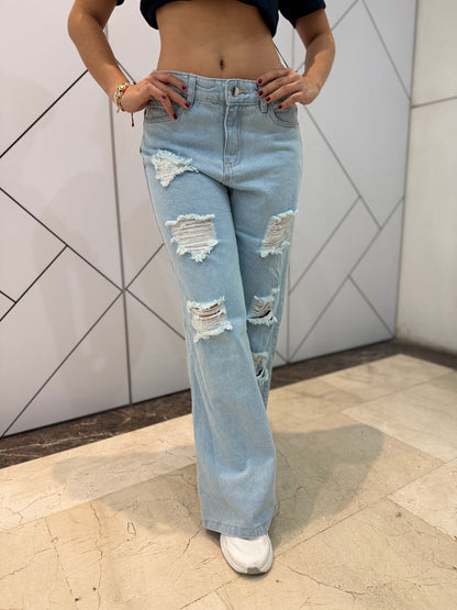 Wide leg claro Europeo - Tela Rigida