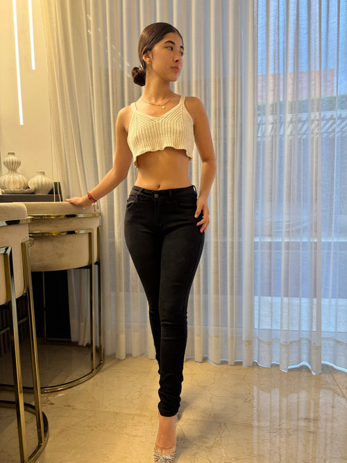 Jeans Skinny Negro - Tela Strech