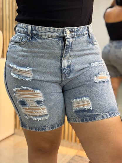 Bermuda Clarita Rotos - Tela Rigida