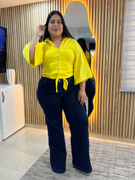 Wide Leg Oscuro - Tela Strech Premiún