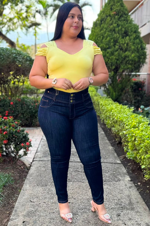 Jeans Pretina Ancha - Tela Strech