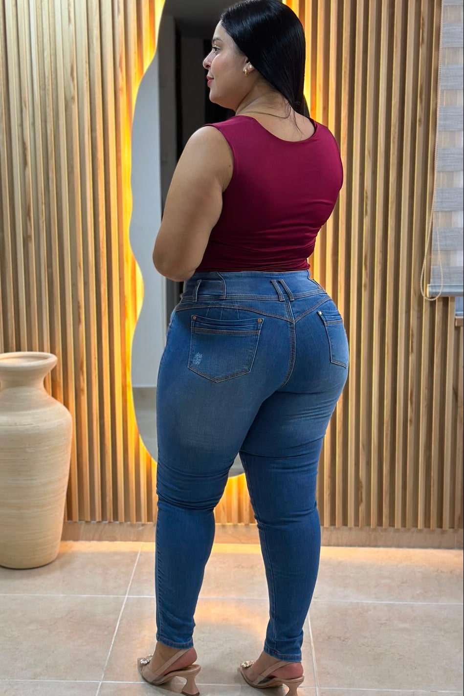 Jeans Pretina Ancha - Tela Strech