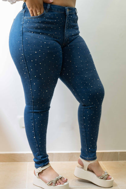 Jeans Skinny Brillos - Tela Strech premiún