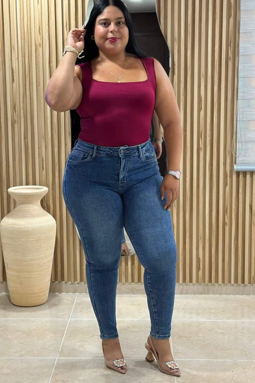 Jeans Skinny Azul - Tela Strech