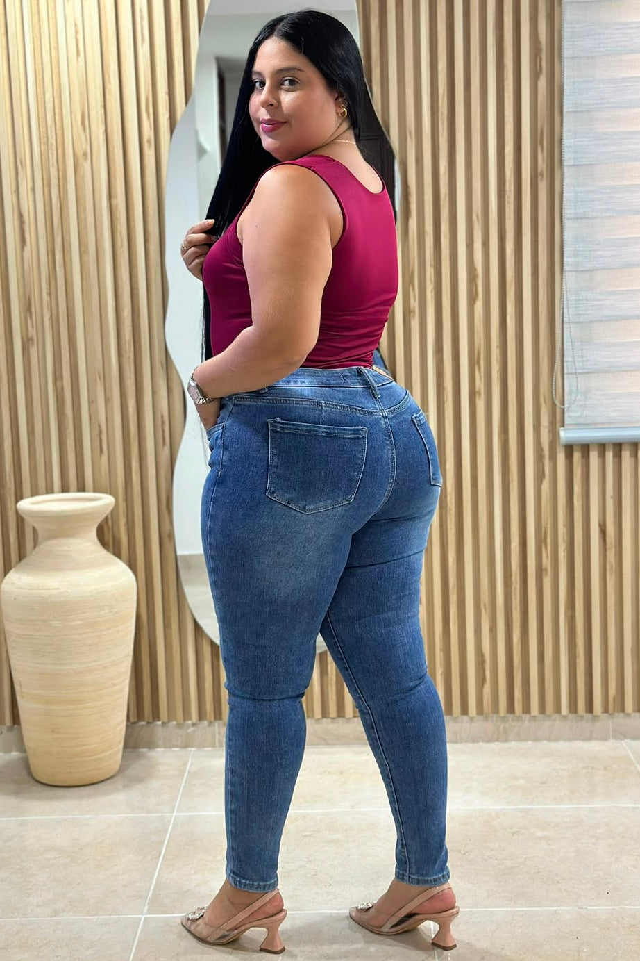 Jeans Skinny Azul - Tela Strech