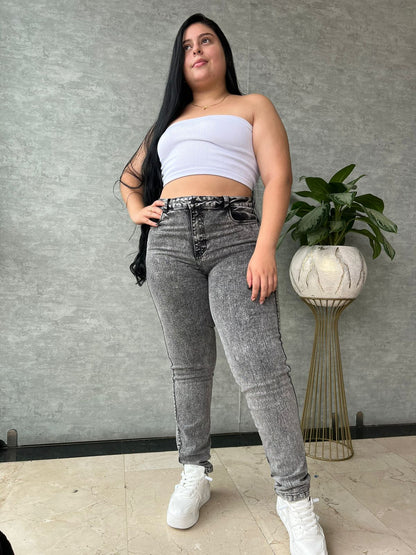 JEANS MOST PLUS SIZE SKINNY GRIS  - REF 4070-1