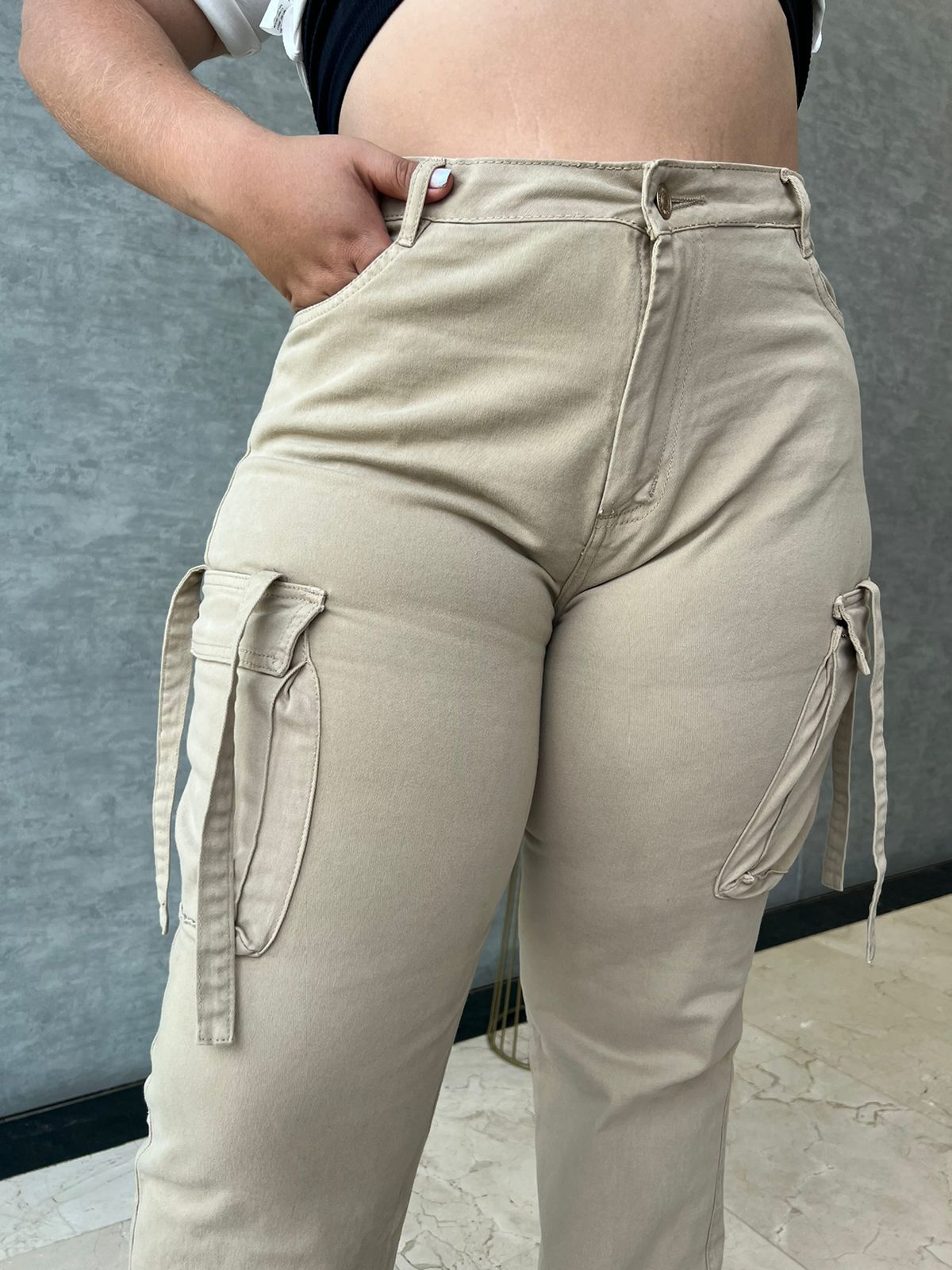 PANTALON CARGO DRIL CAQUI - REF 9686