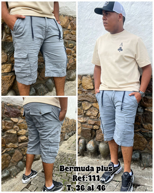 BERMUDA CARGO DRIL HOMBRE PLUS