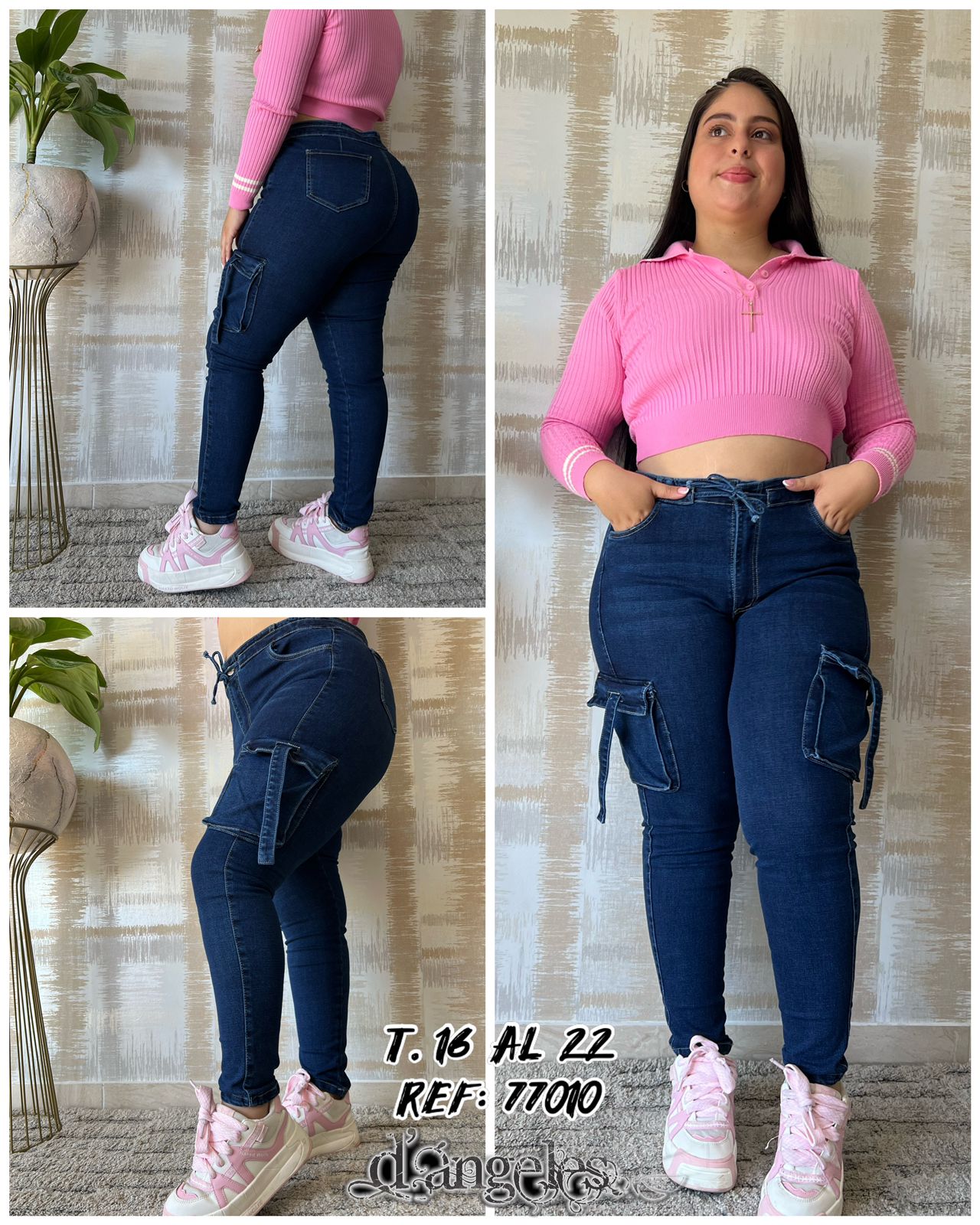 JEANS CARGO AZUL SKINNY