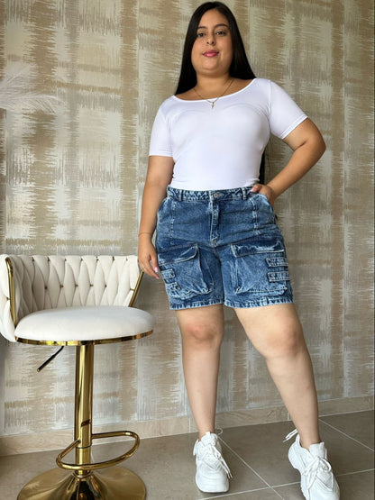 SHORT CARGO - TELA RIGIDA
