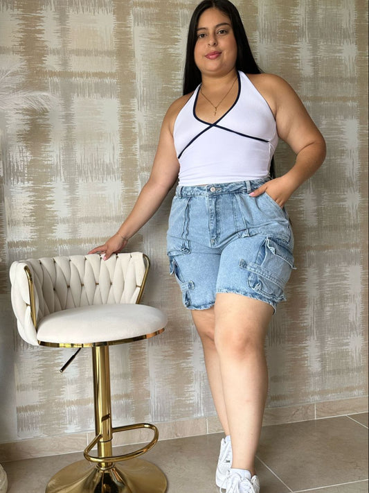 SHORT CARGO - TELA RIGIDA
