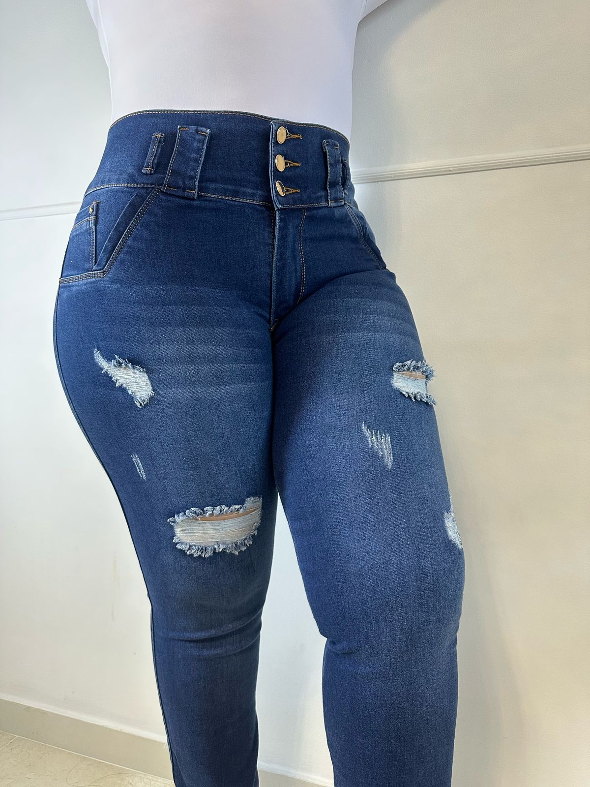 Jeans Pretina Ancha Rotos - Enresortado