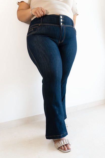 Jeans Bota Ancha - Tela Strech