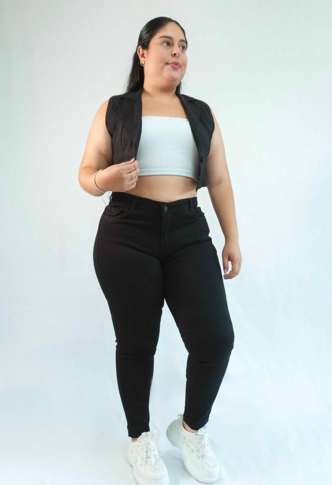 Jeans Negro Skinny - Tela Strech
