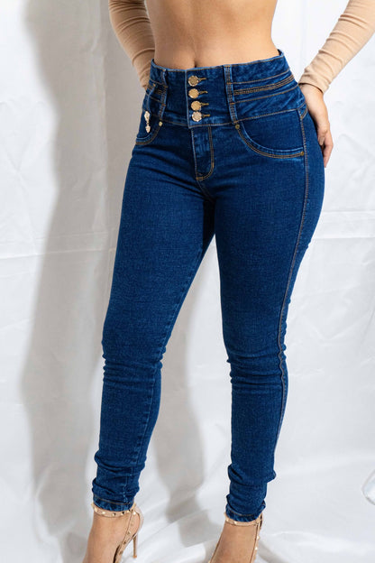 Jeans Pretina Ancha Sin Bolsillo