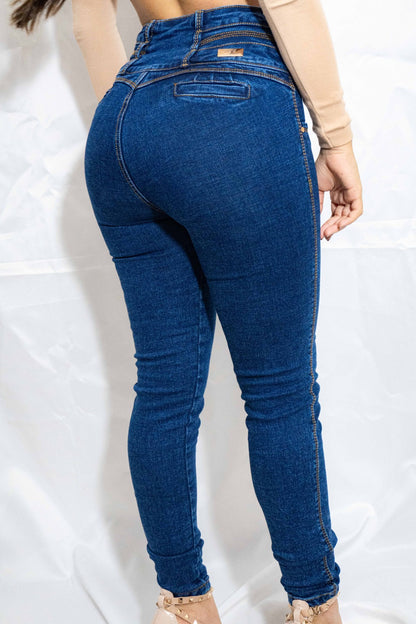 Jeans Pretina Ancha Sin Bolsillo