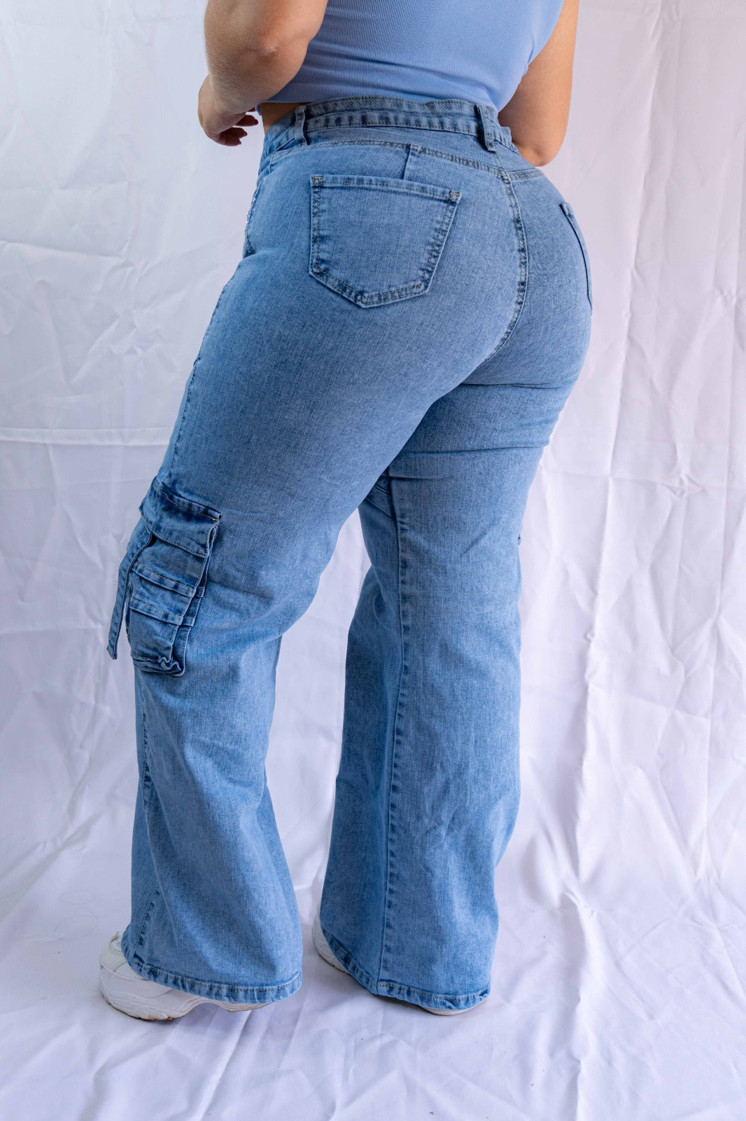 Jeans Cargo Brillos - Tela Strech