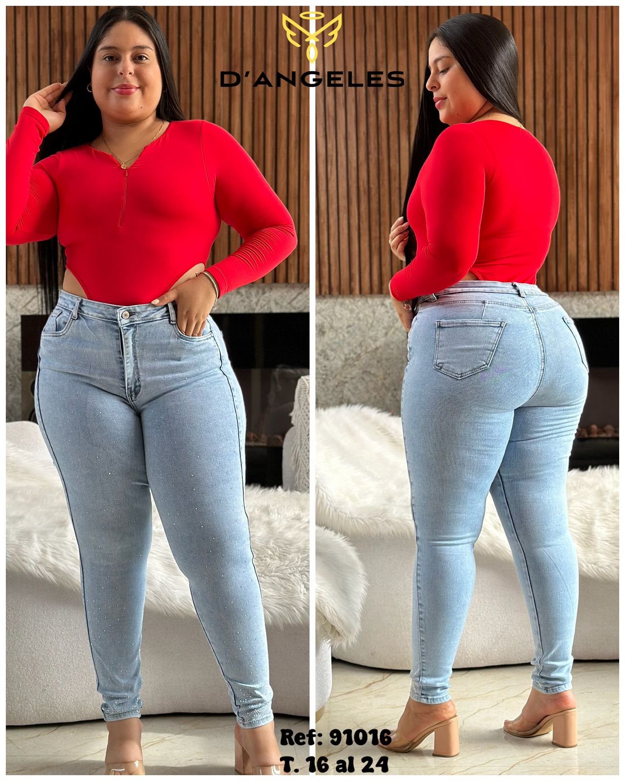 Jeans Skinny Brillos - Tela Strech