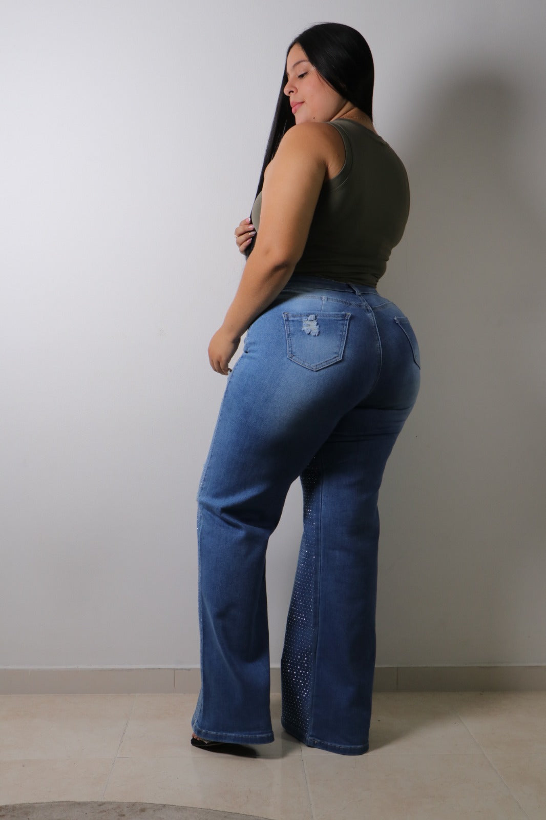 Wide Leg Total Brillos - Tela Strech Premiún