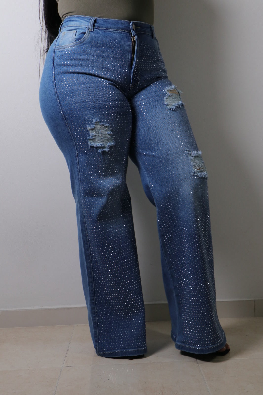 Wide Leg Total Brillos - Tela Strech Premiún