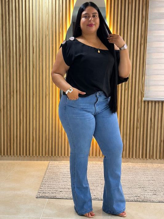 Jeans Bota Campana - Tela strech