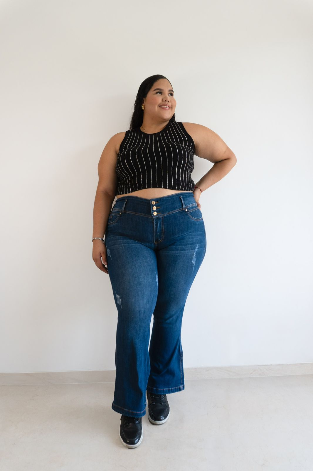 Jeans Bota Ancha - Tela Strech