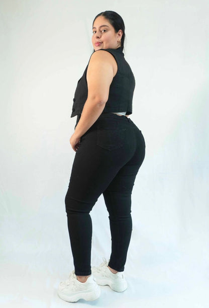 Jeans Negro Skinny - Tela Strech