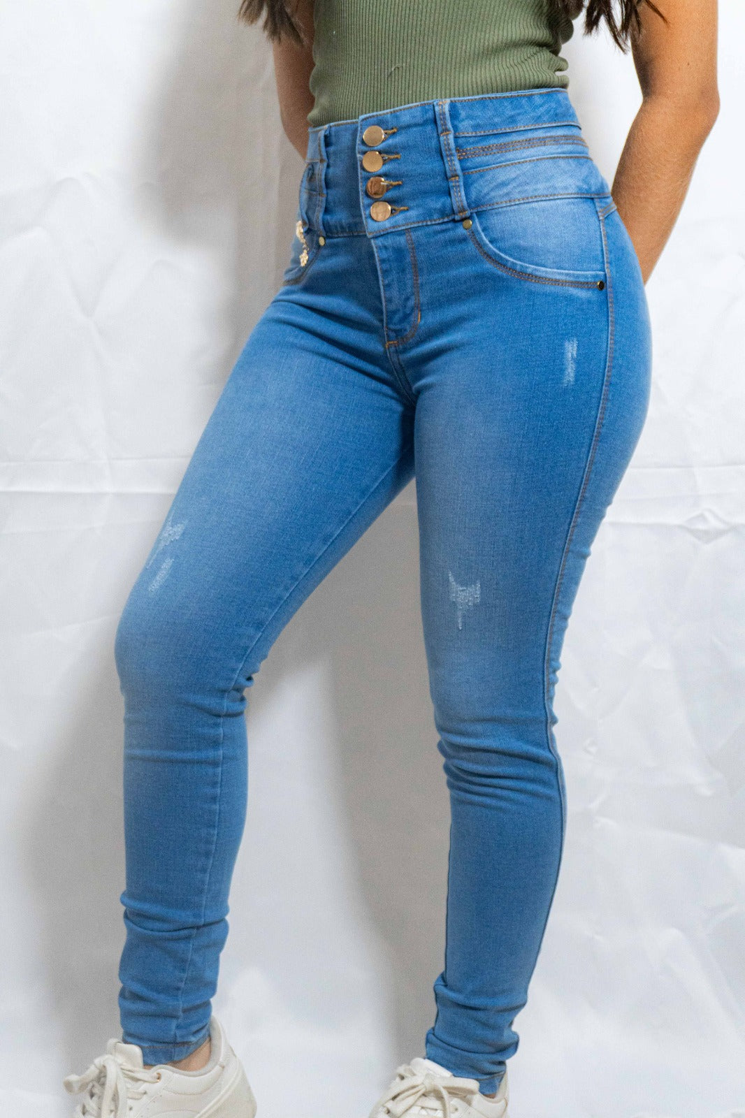 Jeans Pretina Ancha Sin Bolsillo