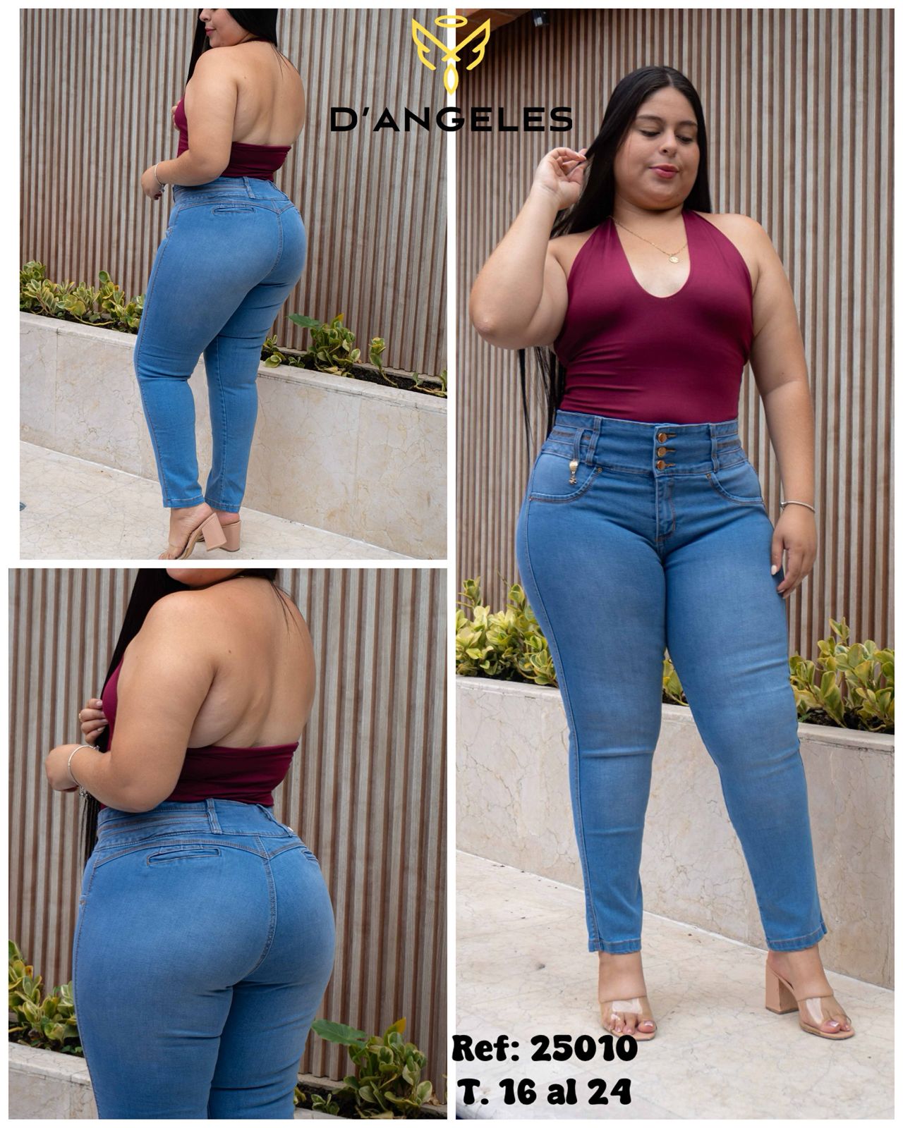 Jeans Pretina Ancha Sin Bolsillo- Tela Strech