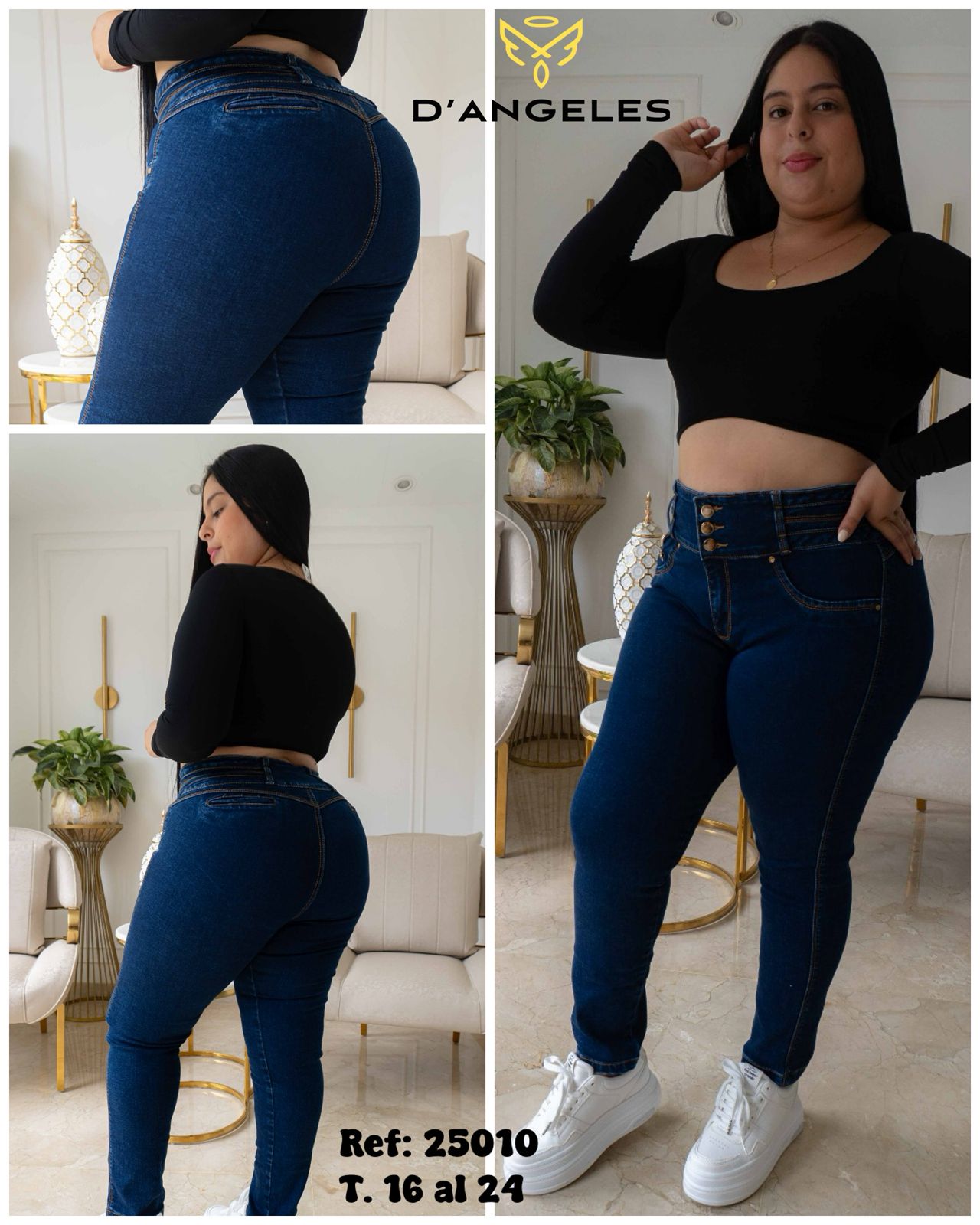 Jeans Pretina Ancha Sin Bolsillo- Tela Strech