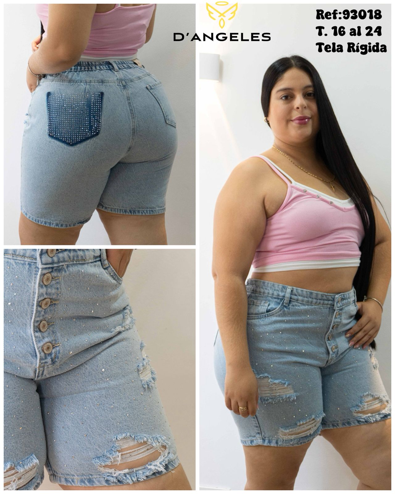 Bermuda Europea Brillos - Tela Rigida