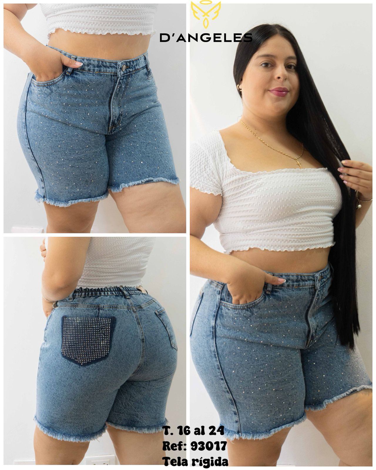 Bermuda Europea Brillos - Tela Rigida