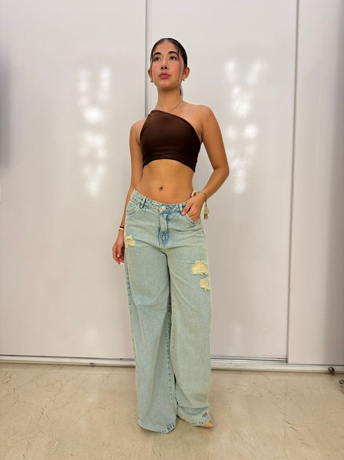 Wide leg claro Europeo - Tela Rigida