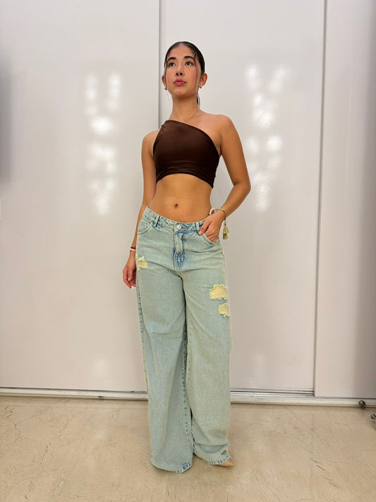 Wide leg claro Europeo - Tela Rigida