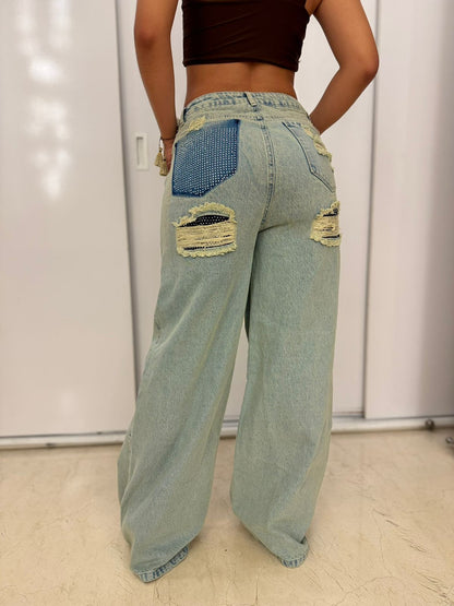 Wide leg claro Europeo - Tela Rigida