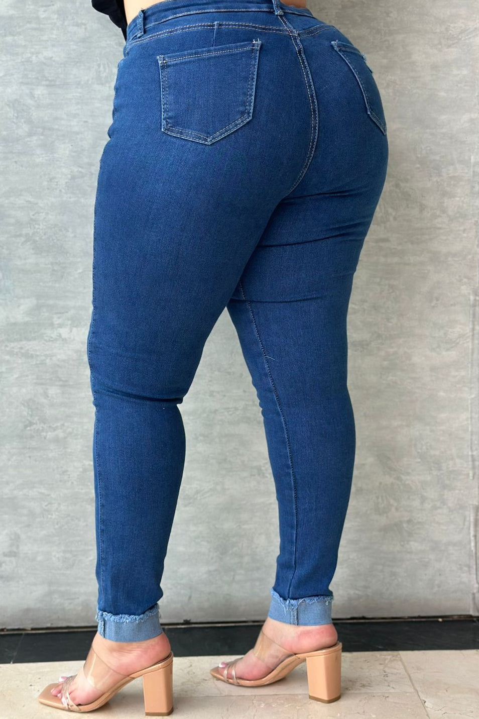Jeans Skinny Brillos en Bota - Tela Strech Premiún