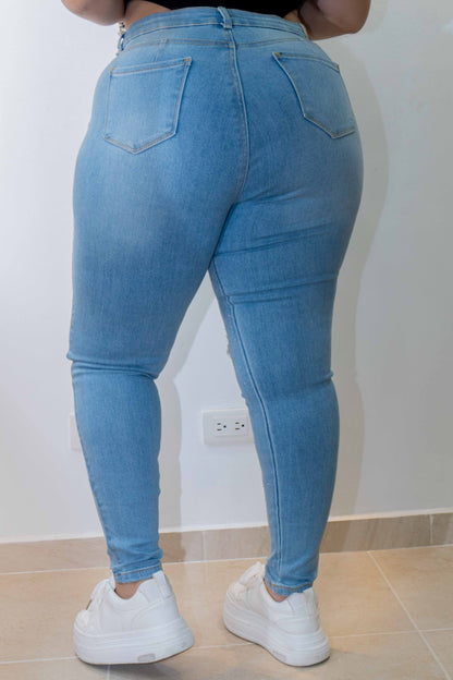 Jeans Skinny Brillos - Tela Strech