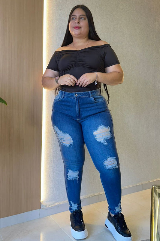 Jeans Skinny Rotos - Tela Strech Premiún