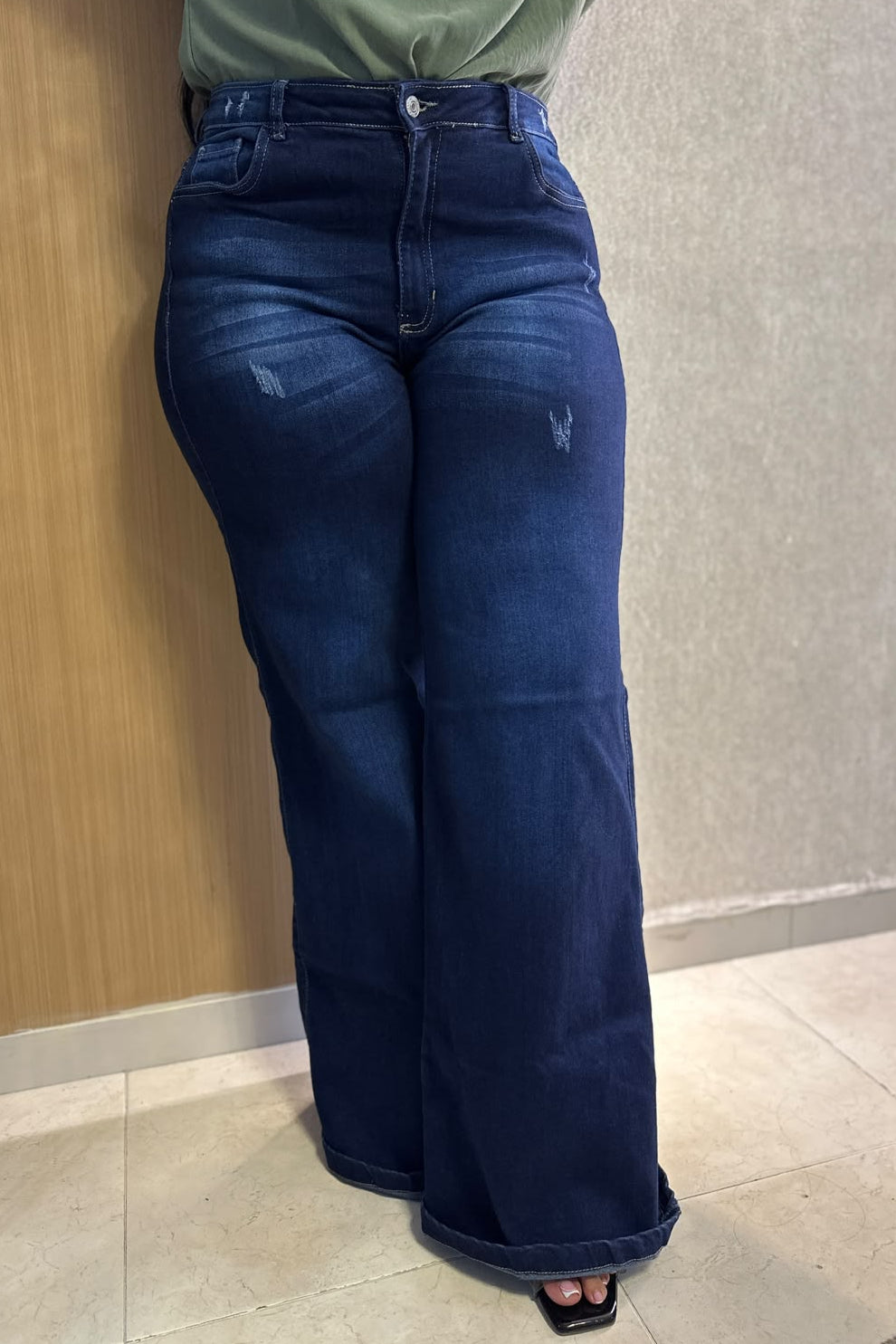 Wide Leg Oscuro - Tela Strech